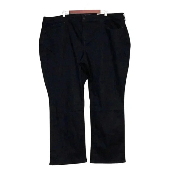 NWT NYDJ Jeans Size 26W Petite Marilyn Straight Leg Stretch Dark Wash Denim - Picture 1 of 16